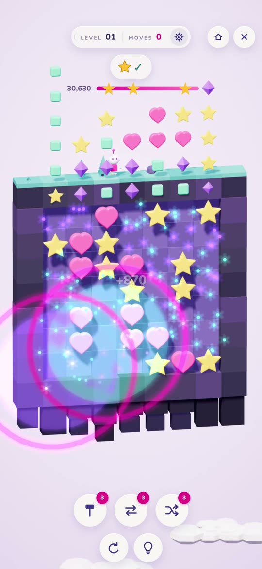 A special going off in SWAP, with the word on the board that a good combo earns.